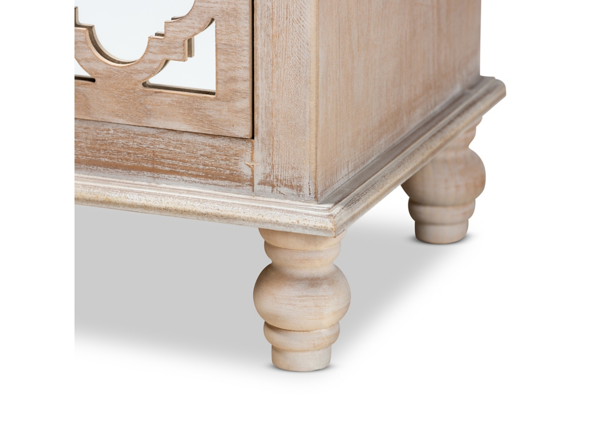 Celia Wood and Mirror 2-Drawer Quatrefoil Nightstand | Ashley Celia Wood and Mirror 2-Drawer Quatrefoil Nightstand | Ashley