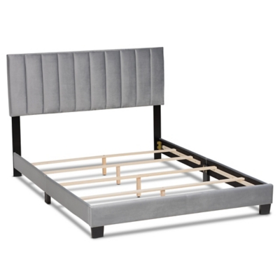 Clare Velvet Upholstered Queen Panel Bed - Thumbnail 4