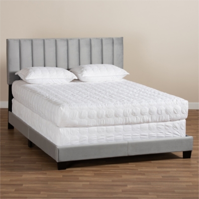 Clare Velvet Upholstered Queen Panel Bed - Thumbnail 3