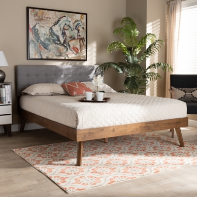 Devan Mid Century Upholstered Platform Bed Ashley