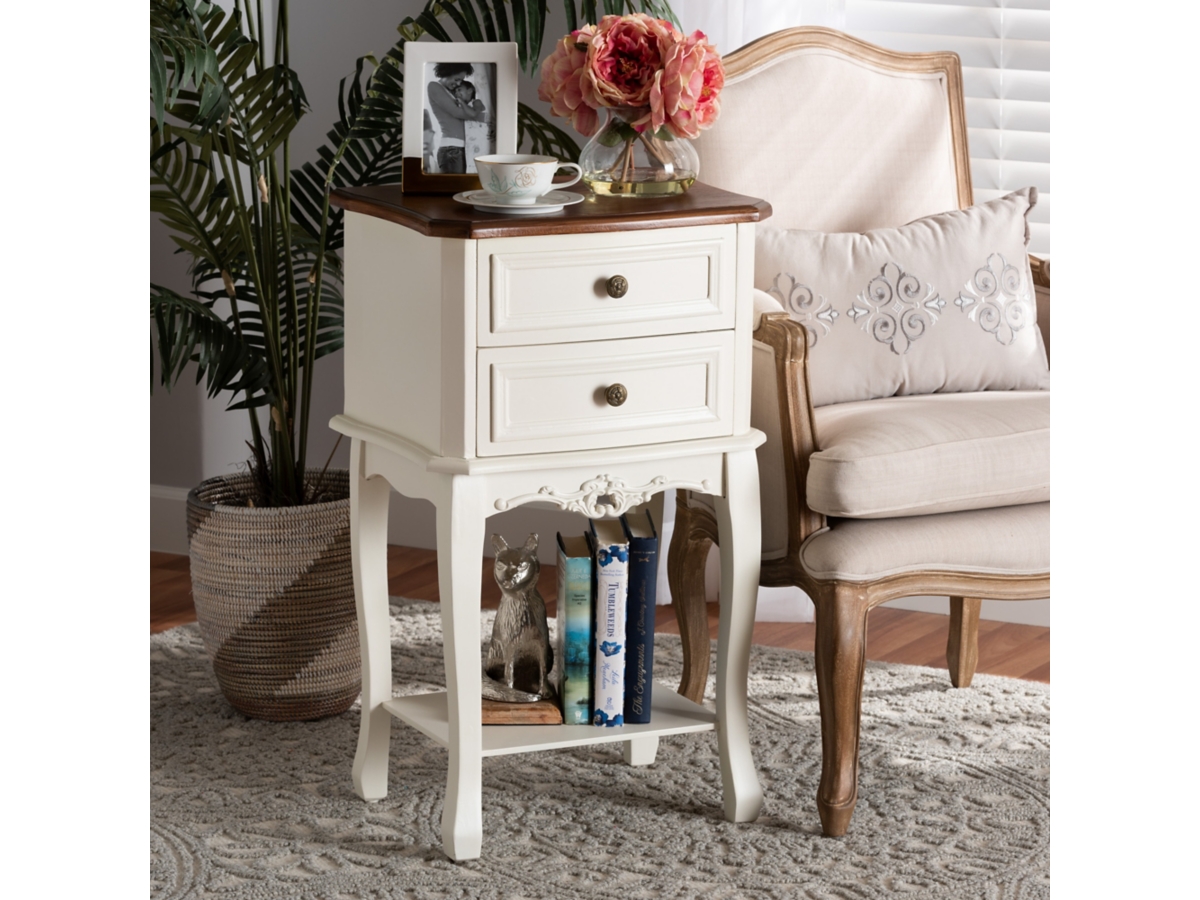 Darla Wood 2 Drawer Nightstand