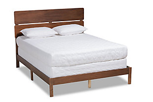 Baxton Studio Anthony Wood Queen Panel Bed, Brown, large