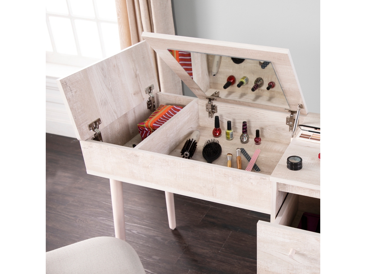 Southern Enterprises Harzen Storage Vanity with Mirror | Ashley 