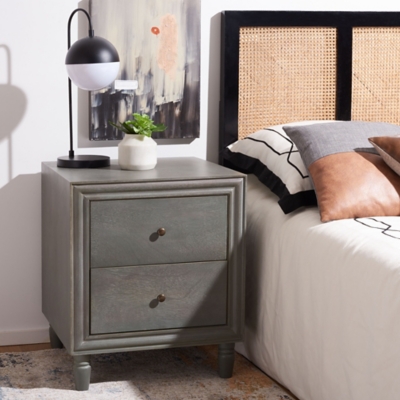 Blaise Nightstand with Storage, French Gray
