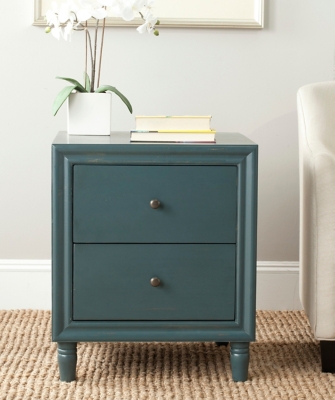 Blaise Nightstand with Storage, Steel Teal