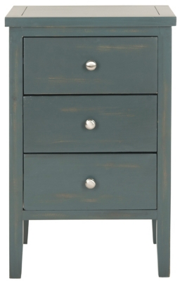 Safavieh Deniz Night Stand with Storage, Steel Teal, large
