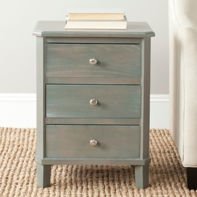 Joe Nightstand with Storage Drawers, French Gray