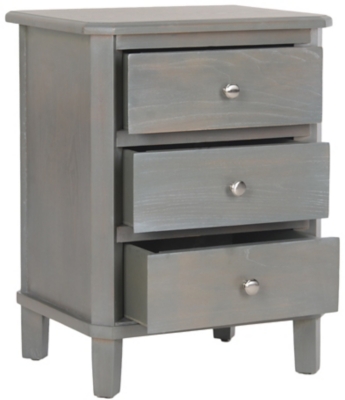 Safavieh Joe Night Stand with Storage Drawers, French Gray, large