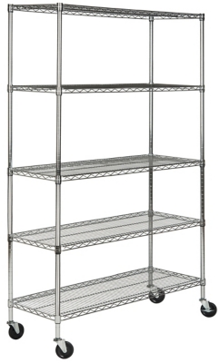 Safavieh Echo 5 Tier Heavy Duty Chrome Wire Shelve, , large