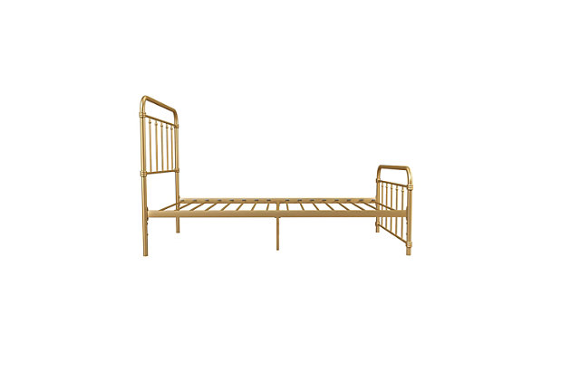 Aer Living Wyn Twin Metal Bed, Gold Metal Bed Frame Twin