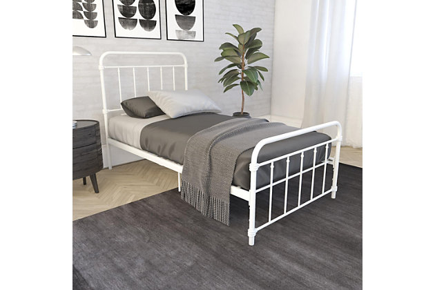 Aer Living Wyn Twin Metal Bed, Dhp Wallace Bed Frame