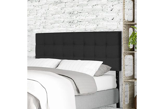 Furinno Twin Roanne Tufted Headboard, Black Upholstered Twin Bed Frame With Headboard