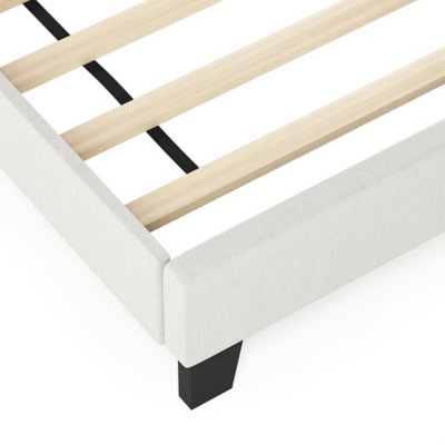 Furinno Nadia Nailhead Trim Bed Frame, Beige, large