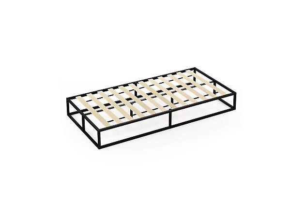Furinno Twin Angeland Monaco Metal Bed, Angeland Monaco Queen Metal Bed Frame With Wooden Slats