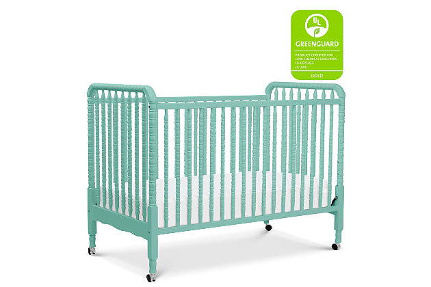 DaVinci’s beloved Jenny Lind 3-in-1 Convertible Crib brings classic, vintage-inspired charm to the nursery. Signature heirloom style and solid wood spindle posts are paired with easy assembly and convertibility for use beyond the nursery years. Crib converts to a toddler bed and day bed, with wheels included for mobility. Match with the Jenny Lind Changing Table to complete the collection.Made of solid, sustainable new zealand pine wood | Finished in a non-toxic multi-step painting process; lead and phthalate safe | Exceeds astm international and u.s. Cpsc safety standards | Greenguard gold certified product tested for over 10,000 chemicals, contributing to cleaner indoor air and a healthier environment for baby | 4 adjustable mattress positions that can be lowered as your baby begins to sit and stand; easily converts to toddler bed and day bed | Toddler conversion kit #m3199 sold separately | Rolling wheels allow you to move the crib freely and clean those hard-to-reach areas under the crib | Lockable wheels keep crib stationary | Davinci's line of non-toxic, greenguard gold mattresses recommended | Assembly required