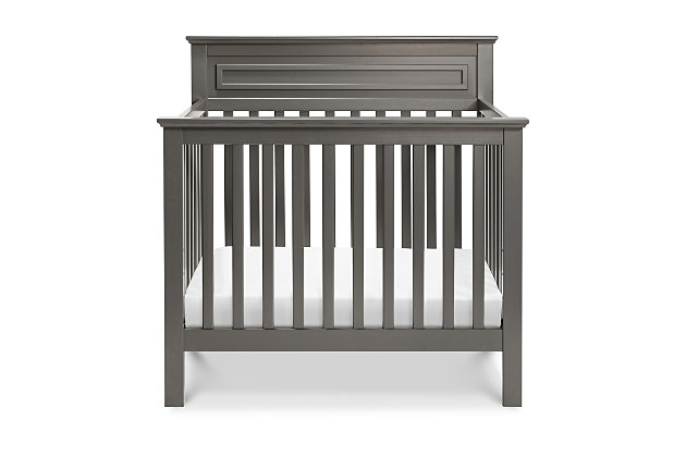 The space-saving design of the Autumn 4-in-1 Convertible Mini Crib will bring both delight and a touch of traditional appeal to any nursery. This mini-sized version of the -sized Autumn 4-in-1 Crib has the same clean and strong lines with refined raised moulding on its high headboard. The Autumn crib grows with your child with its four different mattress height positions and converts into a mini toddler bed, day bed and -size bed to grow with your child (conversion kits sold separately).Made of solid, sustainable new zealand pine wood and tsca compliant engineered wood | Finished in a non-toxic multi-step painting process; lead and phthalate safe | Exceeds astm international and u.s. Cpsc safety standards | Greenguard gold certified product tested for over 10,000 chemicals, contributing to cleaner indoor air and a healthier environment for baby | 4 adjustable mattress positions that can be lowered as your baby begins to sit and stand; easily converts to mini toddler bed, day bed and -size bed | Mini toddler kit #m20399 and -/-size kit #m5789 sold separately | Davinci's line of non-toxic, greenguard gold mattresses recommended | Assembly required