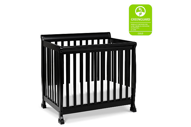 The Kalani Mini Crib is elegance, durability and reliability. Mirroring the Kalani 4-in-1 Crib's timeless design, the Kalani Mini Crib features soft, subtle curves and the same lifetime functionality. Four mattress levels allow you to adjust the mattress height to your child's growth. Beyond the nursery years, the Kalani Mini Crib conveniently becomes a beautiful mini toddler bed, daybed, and twin-size bed (conversion kits sold separately).GREENGUARD GOLD CERTIFIED: This product has been tested for over 10,000 chemical emissions and VOCs, undergoing rigorous scientific testing to meet some of the world's most stringent chemical emissions requirements. It contributes to cleaner indoor air, creating a healthier environment for your baby to sleep, play, and grow. | 4-in-1 CONVERTIBILITY: Designed to save you the hassle (and extra money!) of buying multiple beds as your little one grows. It easily converts to a mini toddler bed, daybed, and twin-size bed (mini toddler kit #M20399 and twin-size kit #M4799 sold separately). | GROWS WITH BABY: 4 adjustable mattress positions that you can lower as your baby begins to sit and stand. We've built this crib to withstand even the most active babies and toddlers and last through your child's teen years | SPACE EFFICIENT: A mini crib is a great alternative for smaller spaces (such as parents' bedroom & smaller apartments) or to store at grandparents' house to make traveling back and forth easy for the whole family | BASSINET ALTERNATIVE: The American Pediatric Association recommends co-sleeping for the first 6 months. A mini crib is a more stylish alternative to a pack-n-play and a more long-term solution than a bassinet for keeping your baby closeby as you sleep. | QUALITY MATERIAL: Made of solid sustainable New Zealand pinewood and TSCA compliant engineered wood -only the best for your baby | FOR YOUR BABY'S SAFETY: Say goodbye to toxic chemicals! Finished in a non-toxic multi-step painting process and lead and phthalate safe. Rest assured knowing it exceeds ASTM International and U.S. CPSC safety standards. | MATTRESS COMPATIBILITY: Includes 1" waterproof pad. While this crib fits any standard size mini crib mattress, it best fits with DaVinci’s line of firm comfort, GREENGUARD gold, waterproof mini mattresses. | COMPLETE THE LOOK: Shop Kalani 3-Drawer Dresser & 6-Drawer Dresser for a coordinated nursery