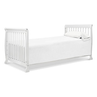 The Kalani Mini Crib is elegance, durability and reliability. Mirroring the Kalani 4-in-1 Crib's timeless design, the Kalani Mini Crib features soft, subtle curves and the same lifetime functionality. Four mattress levels allow you to adjust the mattress height to your child's growth. Beyond the nursery years, the Kalani Mini Crib conveniently becomes a beautiful mini toddler bed, daybed, and twin-size bed (conversion kits sold separately).GREENGUARD GOLD CERTIFIED: This product has been tested for over 10,000 chemical emissions and VOCs, undergoing rigorous scientific testing to meet some of the world's most stringent chemical emissions requirements. It contributes to cleaner indoor air, creating a healthier environment for your baby to sleep, play, and grow. | 4-in-1 CONVERTIBILITY: Designed to save you the hassle (and extra money!) of buying multiple beds as your little one grows. It easily converts to a mini toddler bed, daybed, and twin-size bed (mini toddler kit #M20399 and twin-size kit #M4799 sold separately). | GROWS WITH BABY: 4 adjustable mattress positions that you can lower as your baby begins to sit and stand. We've built this crib to withstand even the most active babies and toddlers and last through your child's teen years | SPACE EFFICIENT: A mini crib is a great alternative for smaller spaces (such as parents' bedroom & smaller apartments) or to store at grandparents' house to make traveling back and forth easy for the whole family | BASSINET ALTERNATIVE: The American Pediatric Association recommends co-sleeping for the first 6 months. A mini crib is a more stylish alternative to a pack-n-play and a more long-term solution than a bassinet for keeping your baby closeby as you sleep. | QUALITY MATERIAL: Made of solid sustainable New Zealand pinewood and TSCA compliant engineered wood -only the best for your baby | FOR YOUR BABY'S SAFETY: Say goodbye to toxic chemicals! Finished in a non-toxic multi-step painting process and lead and phthalate safe. Rest assured knowing it exceeds ASTM International and U.S. CPSC safety standards. | MATTRESS COMPATIBILITY: Includes 1" waterproof pad. While this crib fits any standard size mini crib mattress, it best fits with DaVinci’s line of firm comfort, GREENGUARD gold, waterproof mini mattresses. | COMPLETE THE LOOK: Shop Kalani 3-Drawer Dresser & 6-Drawer Dresser for a coordinated nursery | The american pediatric association recommends co-sleeping for the first 6 months; a mini crib is a long-term solution compared to bassinet | Shop kalani 3-drawer dresser and 6-drawer dresser for coordinated nursery (sold seperately) | Assembly required