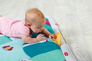 Give your baby extra room to play and explore with the Tiny Love Tiny Princess Tales Super Mat. It's truly super-sized and features a variety of engaging activities to encourage your baby's development, from fluttering playful flags to an engaging peek-a-boo tree and more. The variety of textures, images and toys provides baby with a space to be entertained as they learn important developmental skills. The extra-large size is great for play dates with plenty of room for two. The Super Mat is also a cozy place for bonding with baby and has a removable mirror that is perfect for helping you to extend tummy time. Easy to fold and carry, it's great to take on the go and is designed for both indoor and outdoor use.FUN AT HOME OR ON THE GO - Folds easily into a compact size that makes it perfect for taking along to the beach, park, or wherever the day takes you! | PLAYFUL TEXTURES - Features fun and engaging textures for tactile and motor skills development. | PROMOTE FACIAL RECOGNITION - Soft padded removable mirror on the play mat promotes facial recognition and continuous engagement. | CUTE BUTTERFLY TEETHER - Babies will love using the teether to soothe themselves during playtime.
