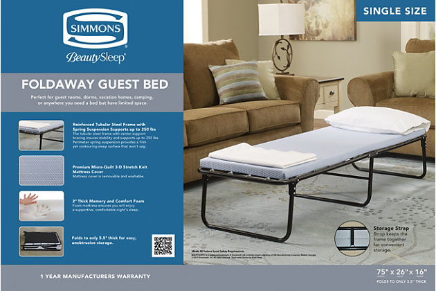 Simmons Beautysleep Foldaway Single, Simmons Twin Folding Bed