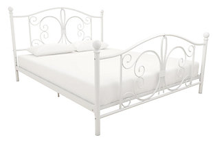 Atwater Living Bradford Queen Metal Bed, White, large