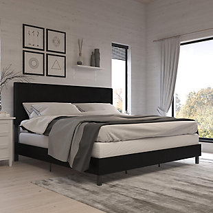 Atwater Living Jazmine King Upholstered Bed, Black, rollover