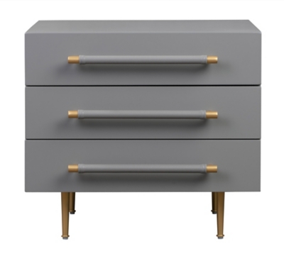 TOV Furniture Trident Grey Nightstand, Gray, large