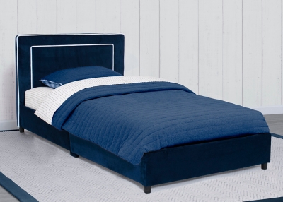 Delta Children Upholstered Twin Bed, Blue