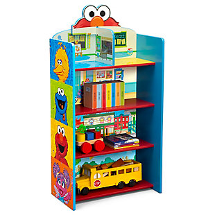 Delta Children Sesame Street Wooden Playhouse 4-shelf Bookcase For Kids, , large