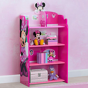 Delta Children Minnie Mouse Wooden Playhouse 4-shelf Bookcase For Kids, , rollover