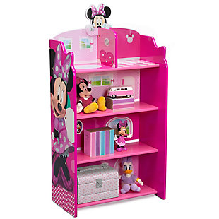 Delta Children Minnie Mouse Wooden Playhouse 4-shelf Bookcase For Kids, , large