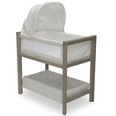 Simmons Kids Farmhouse 2-in-1 Wood Bedside Bassinet Sleeper And Changer, , large