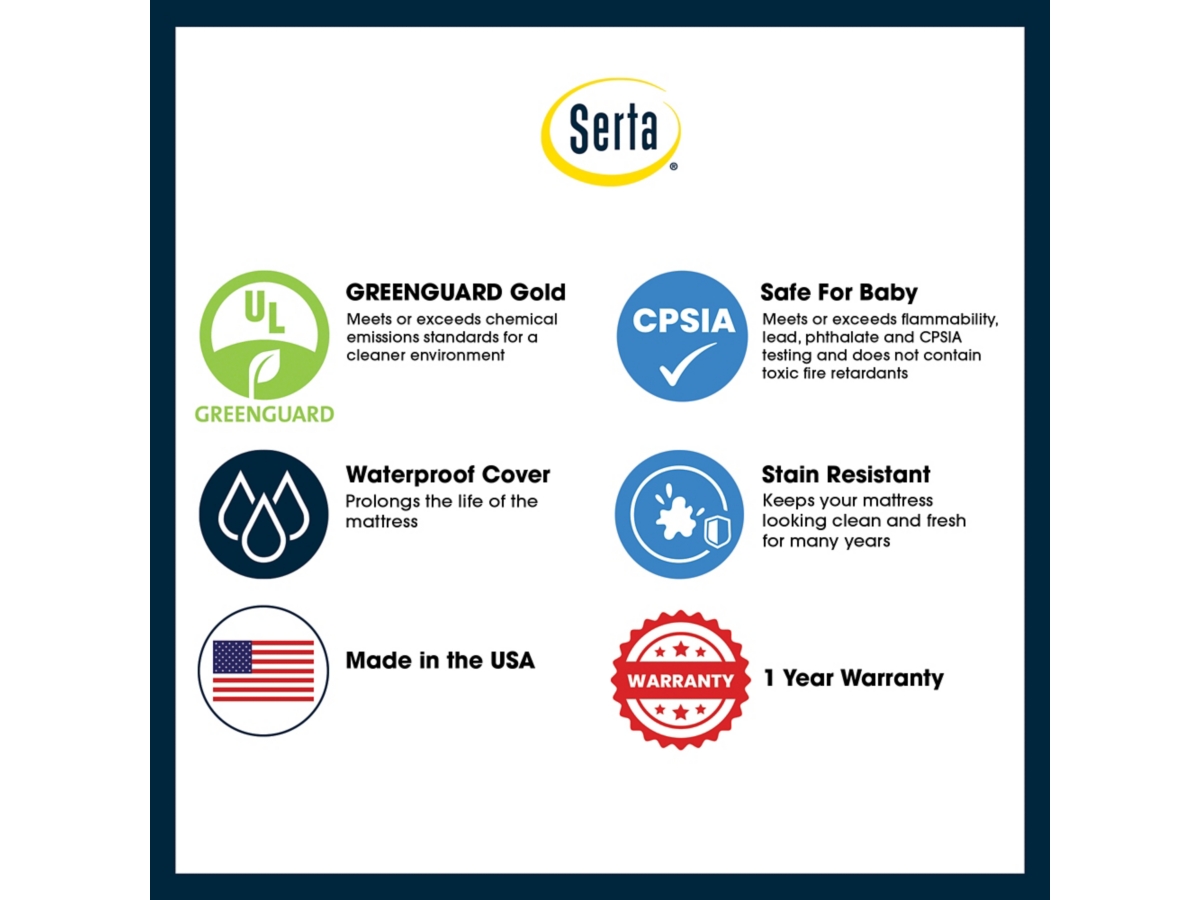 Serta Perfect Balance 4-inch Mini Crib Mattress, , large