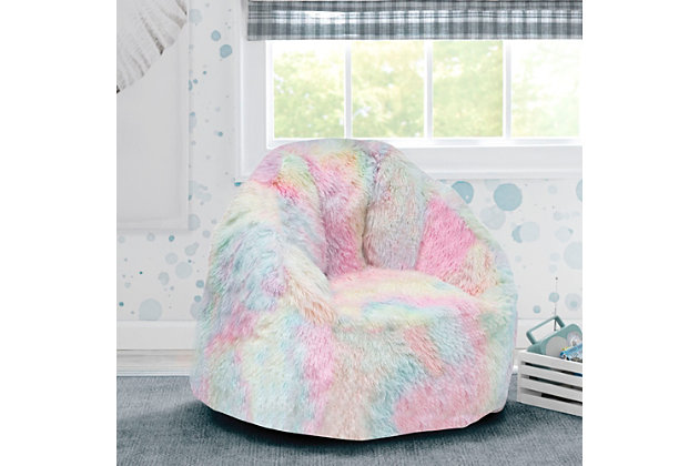 The Snuggle Foam Filled Chair by Delta Children will be the best seat in the house. Stuffed with a shredded foam that contours to your child's body, it delivers more comfort and support than traditional bean bag chairs. The perfect chair for reading, playing or snuggling, it includes a plush faux fur cover and supportive back to give kids an oh-so-cozy spot to call their own. Its lightweight design means it can go anywhere your child goes. The innovative foam construction will keep its shape for long-lasting use that will accommodate your child's needs, year after year. Plus, the chair's non-slip bottom ensures it stays in place. It's the perfect chair for your playroom, bedroom or living room.Generous foam filling is durable and will keep its shape longer than a traditional bean bag chair | Faux fur cover is soft to the touch with a sensory-friendly design | Non-crinkly design is quieter than bean bag chair | Spot clean with mild soap and water | Supportive back and seat surround your child in comfort | Non-slip bottom keeps chair in place | Chair ships in super-small box; once unboxed, the chair expands 5x (may take 24 hours to fully expand); fully expanded size: 23" l x 24" w x 22" h | Lightweight chair can be moved from room to room | Great for bedroom, playroom, living room or basement | Toddler size (ages 2-6); weight capacity 60 lbs. | Chair meets or exceeds government and astm safety standards | For any questions regarding delta children products, please contact consumersupport@deltachildren.com monday to friday, 8:30 a.m. To 6 p.m. (est)