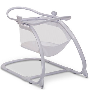 The 2-in-1 Moses Basket Bedside Bassinet Sleeper by Delta Children is a comfortable sleep space for newborns that combines a Moses basket with a standard bassinet. The adorable Moses basket safely attaches to the bassinet frame and can be easily removed, so you can keep your baby nearby as you move around the house. To calm your newborn, the attached electronic pod plays peaceful music or sounds, emits gentle vibrations and features a soft-glow nightlight. An easy-to-reach storage basket keeps blankets, diapers or other supplies nearby. A great first sleep space for your baby, the 2-in-1 Moses Basket Bedside Bassinet Sleeper by Delta Children is a versatile option that works in your bedroom, living room, kitchen or anywhere else in the house.Made of metal, plastic and fabric | 2-in-1 design: use the portable moses basket on its own or attach to the stand for a stationary bassinet for baby | Attached electronic pod plays peaceful music and sounds, emits gentle vibrations and features a soft glow nightlight (requires 3 aa batteries, not included) | Smooth-gliding roll wheels make it easy to move from room to room | Quilted fabrics create a cozy sleep environment | Includes 1" waterproof mattress and fitted bassinet sheet | Mesh on sides promotes airflow and a cooler sleep environment for baby | Convenient storage under the bassinet keeps blankets, diapers or other supplies nearby | Jpma certified to meet or exceed all safety standards set by the cpsc and astm | Easy assembly (no tools required) | For any questions regarding delta children products, please contact consumersupport@deltachildren.com monday to friday, 8:30 a.m. To 6 p.m. (est)