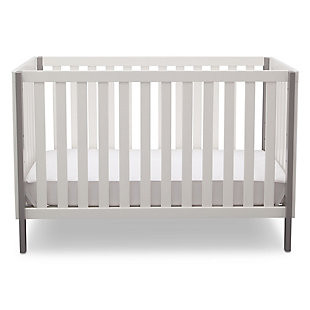 With clean lines and layered ends, the Milo 3-in-1 Convertible Crib from Delta Children takes its cues from modern design. A sturdy wood baby crib that provides a safe and comfortable sleep space, it features an adjustable mattress height that helps keep your baby safe as they get older. The coordinating Daybed/Toddler Guardrail Kit #553725 (sold separately) converts the crib into a daybed and toddler bed, allowing it to grow with your little one.Made of wood, engineered wood and metal | 3-in-1 design: converts from a crib to a toddler bed and daybed (daybed/toddler guardrail kit #553725 sold separately) | 3-position mattress height adjustment allows you to lower the mattress as your baby begins to sit or stand | Jpma certified to meet or exceed all safety standards set by the cpsc and astm | Tested for lead and other toxic elements to meet or exceed government and astm safety standards | Fits standard size crib mattress (sold separately) | Easy assembly | For any questions regarding delta children products, please contact consumersupport@deltachildren.com monday to friday, 8:30 a.m. To 6 p.m. (est)