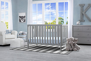 Delta Children Milo 3-in-1 Convertible Crib, Gray, rollover