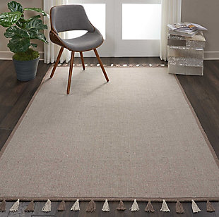 Nourison Kids Otto Taupe 5'x8' Flat Weave Area Rug, Taupe, rollover