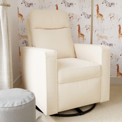 Davinci Gabby Pillowback Swivel Glider, White, rollover