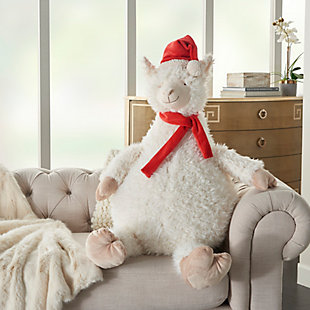 Nourison Kids Mina Victory Christmas Llama Animal Pillow, , rollover