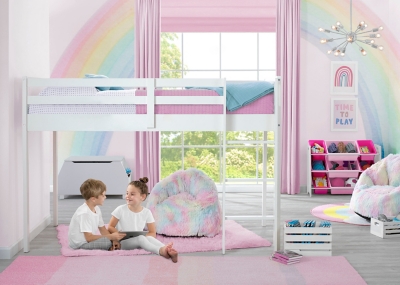 Princess loft bed with outlet slide rooms to go