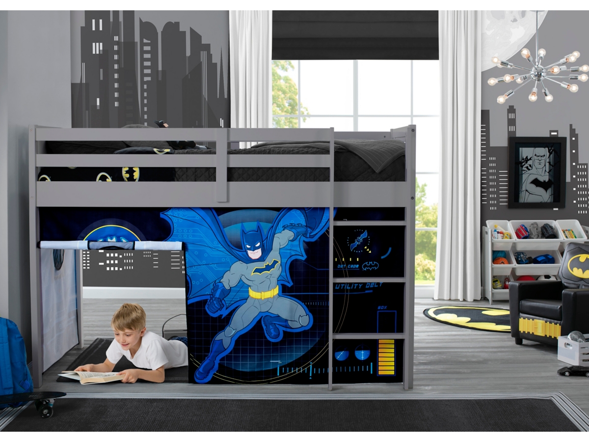 Delta Children Batman Loft Bed Tent - Curtain Set For Low Twin Loft Bed (bed Sold Separately), , large