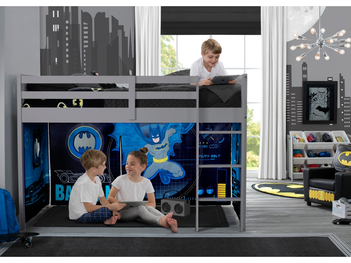 Delta Children Batman Loft Bed Tent - Curtain Set For Low Twin Loft Bed (bed Sold Separately), , large