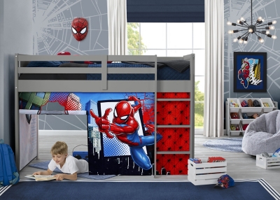 Delta Children Spider-man Loft Bed Tent - Curtain Set For Low Twin Loft Bed (bed Sold Separately), Multi