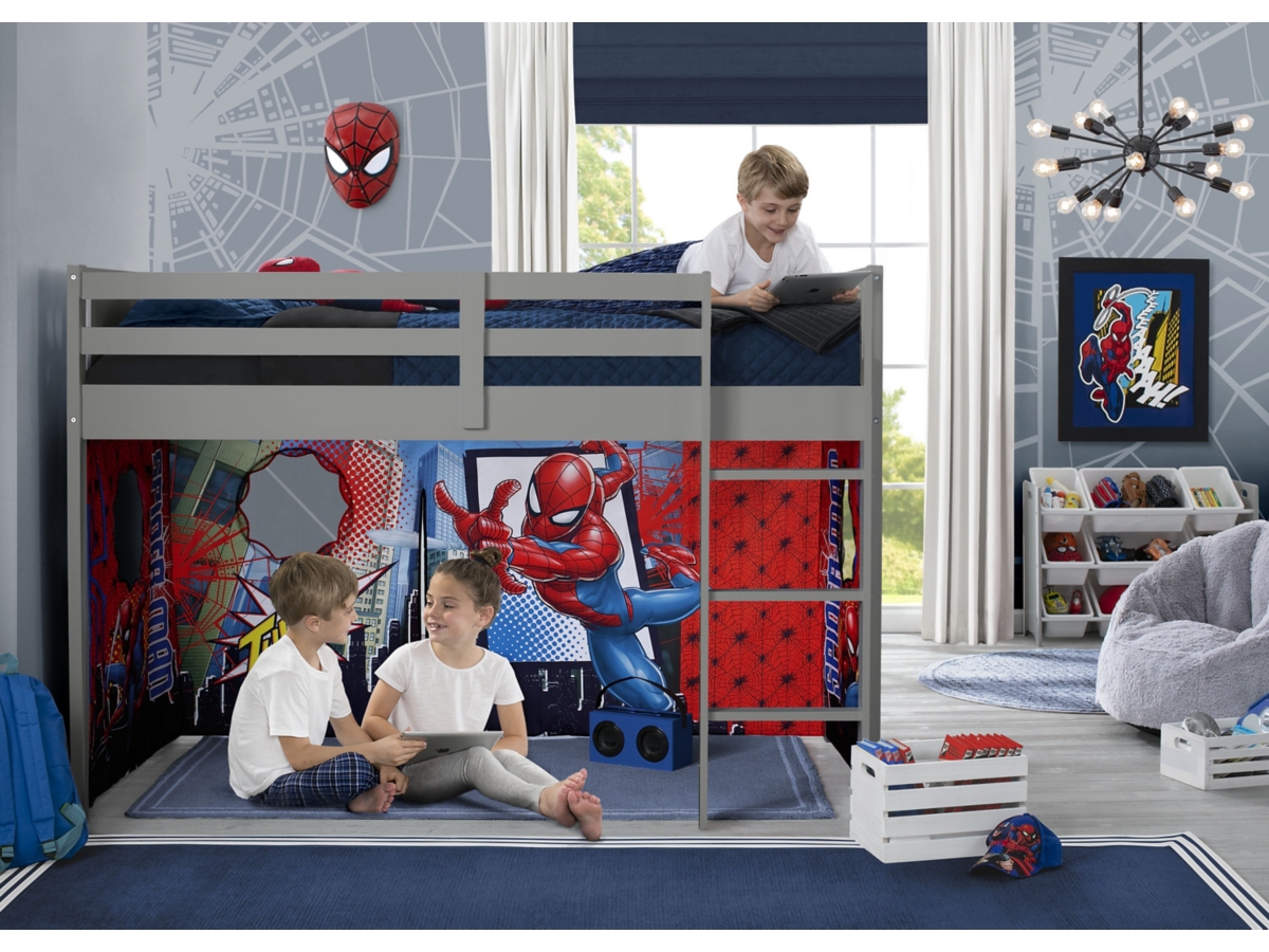 Delta Children Spider-man Loft Bed Tent - Curtain Set For Low Twin Loft Bed (bed Sold Separately), , large