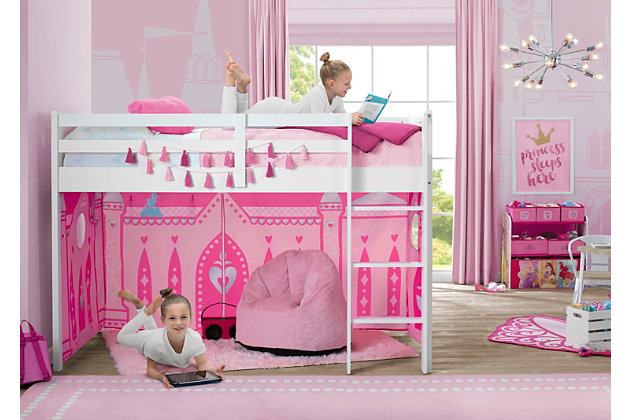Delta Children Disney Princess Loft Bed, Twin Loft Bed Curtains