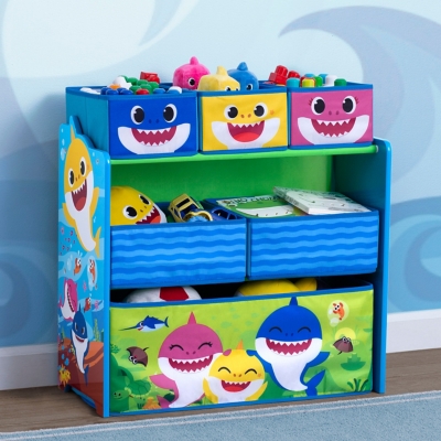 Delta Children Baby Shark Design & Store 6 Bin Toy Storage Organizer, , large