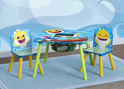 Delta Children Baby Shark Kids Table And Chair Set With Storage (2 Chairs Included), , large