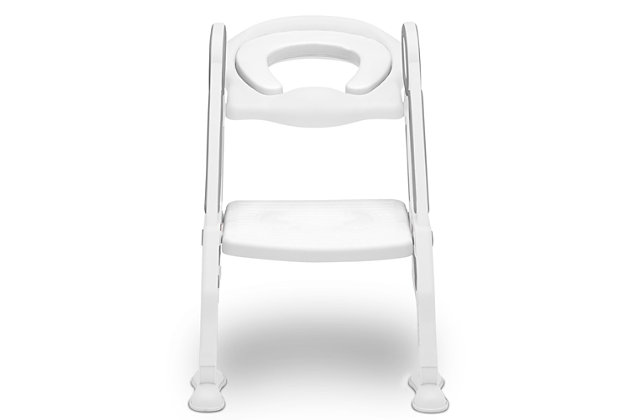 The Kid Size Toddler Potty Training Ladder Seat by Delta Children is an easy and convenient way to start toilet training with your little one. Combining a potty seat and step stool all into one convenient piece, this ladder seat allows little ones to safely step up, hold the handles and turn around to sit on the toilet—they will feel secure and confident as the begin toilet training! The ladder’s adjustable height and footrest ensure the perfect fit as your child grows. What else makes this potty ladder seat awesome? It’s so easy to clean! This ladder seat features a removable foam seat and integrated splash guard that makes it perfect for boys or girls to use. Designed in a classic white and grey colorway, this ladder seat will coordinate with your existing bathroom décor and its universal fit ensures it works with most standard round and elongated toilets. When you’re done using it, the ladder’s compact fold will fit discreetly behind doors or in your bathroom closet. Get the Kid Size Toddler Potty Training Ladder Seat by Delta Children when it’s time for your little one to start their potty-training journey—it will help them concur toilet training easily and quickly! Delta Children was founded around the idea of making safe, high-quality children's furniture affordable for all families. They know there's nothing more important than safety when it comes to your child's space. That's why all Delta Children products are built with long-lasting materials to ensure they stand up to years of use. Plus, they are rigorously tested to meet or exceed all industry safety standards.Universal fit: the delta children kid size toddler potty training ladder seat fits on most standard round and elongated toilets, non-slip feet prevent shifting, no tools needed for installation | Customizable design: adjustable height and footrest ensure the perfect fit for your little one | Compact fold: ladder seat folds down for compact storage in your bathroom | Easy to clean: removable foam seat cushion makes it easy to clean, integrated splash guard for boys and girls stays in place and prevents messes | Size: 14.4”l x 5.4”w x 25.6”h, recommend for 18 months+, holds up to 75 lbs.