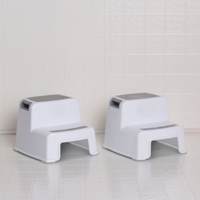 Delta Children Kids & Toddler Step Stool - 2 Pack, White/gray, , rollover